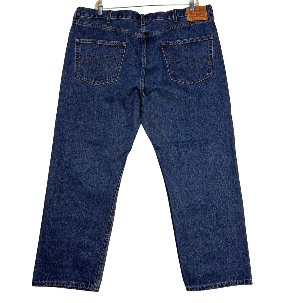 Levi 505 Regular Fit Straight Leg Blue Jeans Mens 46x30 (44x29.5) Med Wash